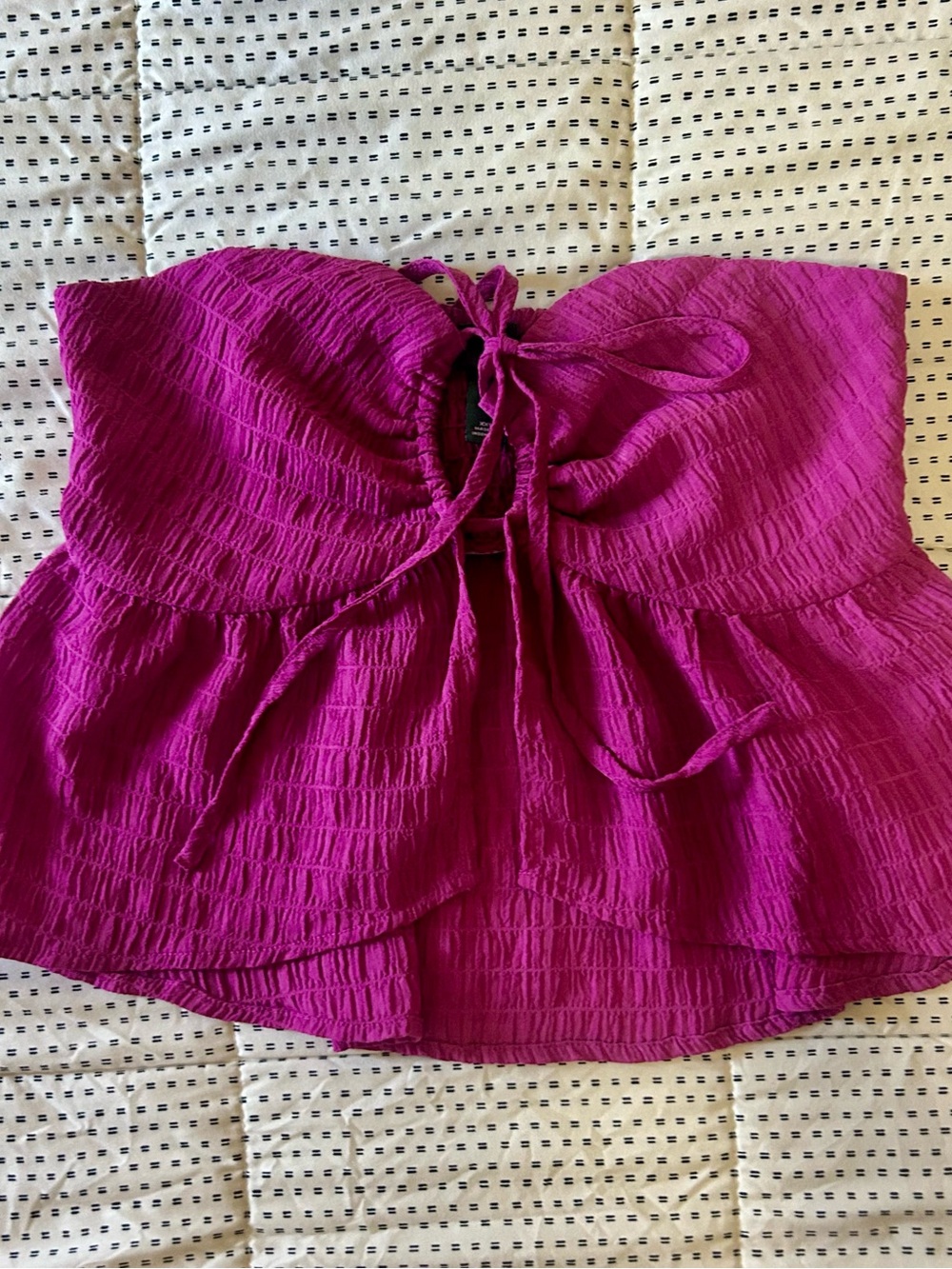 Wild Fable Strapless Smocked Peplum Top - Magenta